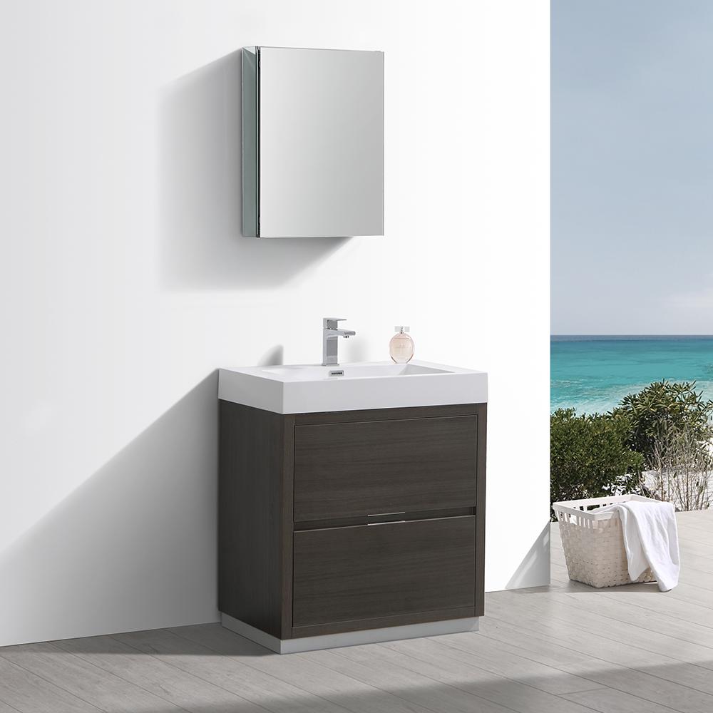Fresca-Valencia-30"-Gray-Oak-Free-Standing-Modern-Bathroom-Vanity-w/-Medicine-Cabinet-(FVN8430GO)