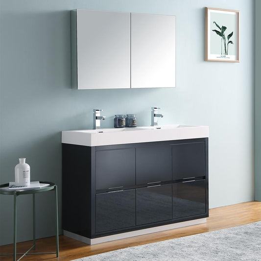 Fresca-Valencia-48"-Dark-Slate-Gray-Free-Standing-Double-Sink-Modern-Bathroom-Vanity-w/-Medicine-Cabinet-(FVN8448GG-D)