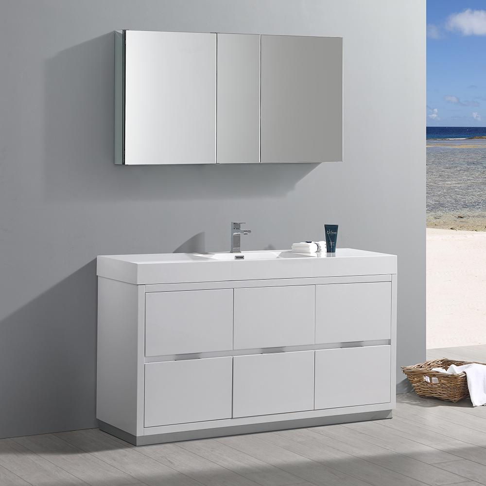 Fresca-Valencia-60"-Glossy-White-Free-Standing-Modern-Bathroom-Vanity-w/-Medicine-Cabinet-(FVN8460WH)