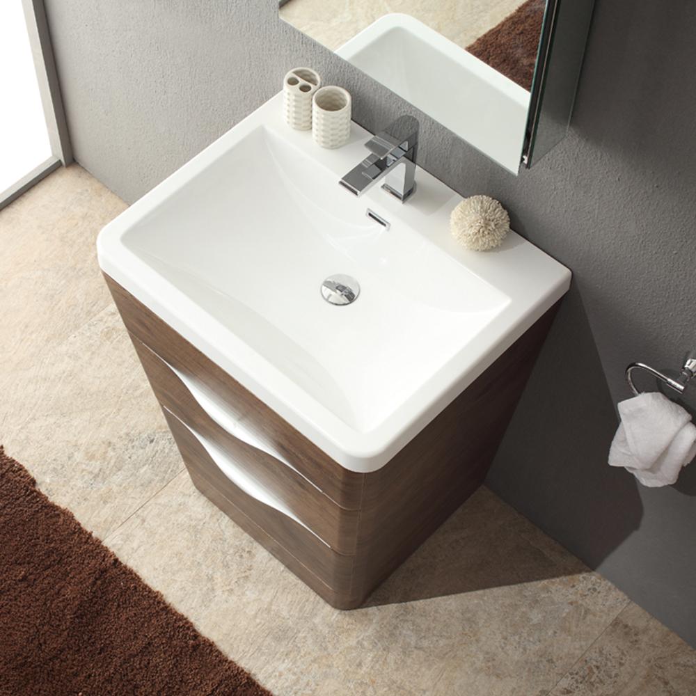 Fresca Milano 26" Rosewood Modern Bathroom Vanity w/ Medicine Cabinet