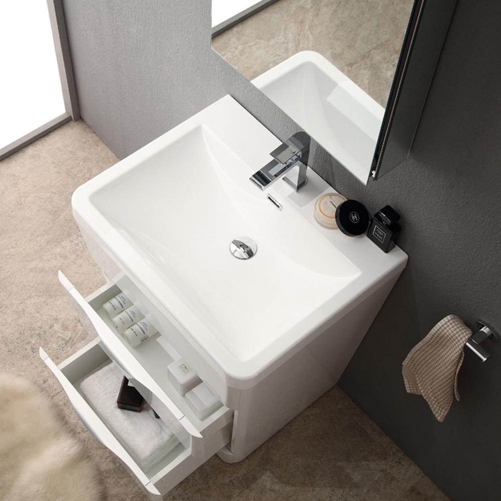 Fresca Milano 26" Glossy White Modern Bathroom Vanity w/ Medicine Cabinet