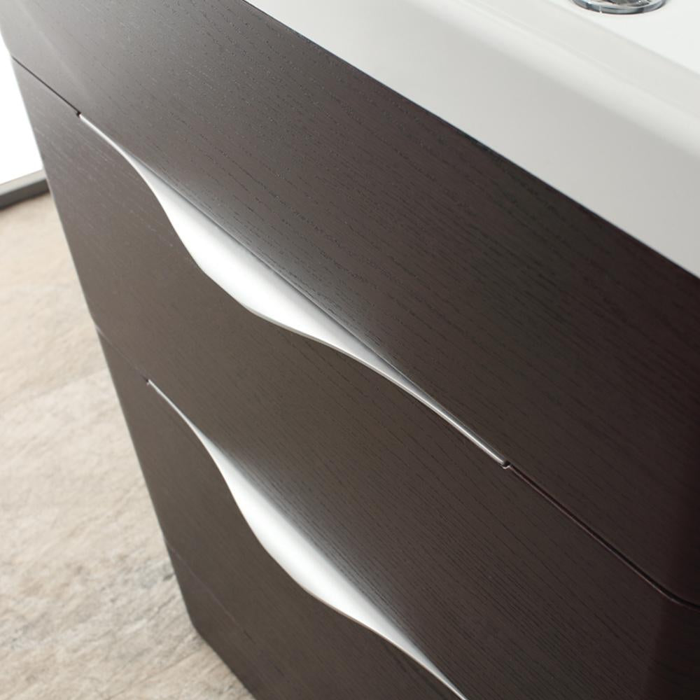 Fresca Milano 32" Chestnut Modern Bathroom Vanity w/ Medicine Cabinet