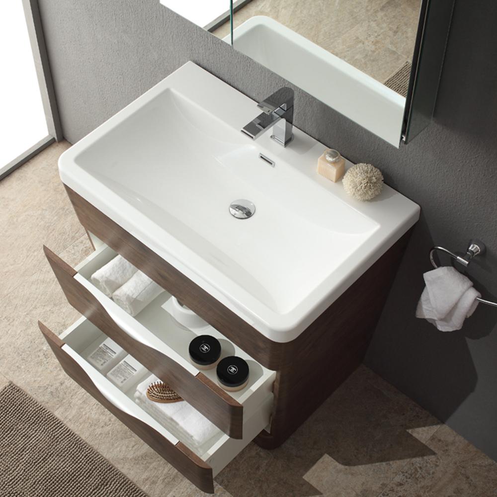 Fresca Milano 32" Rosewood Modern Bathroom Vanity w/ Medicine Cabinet