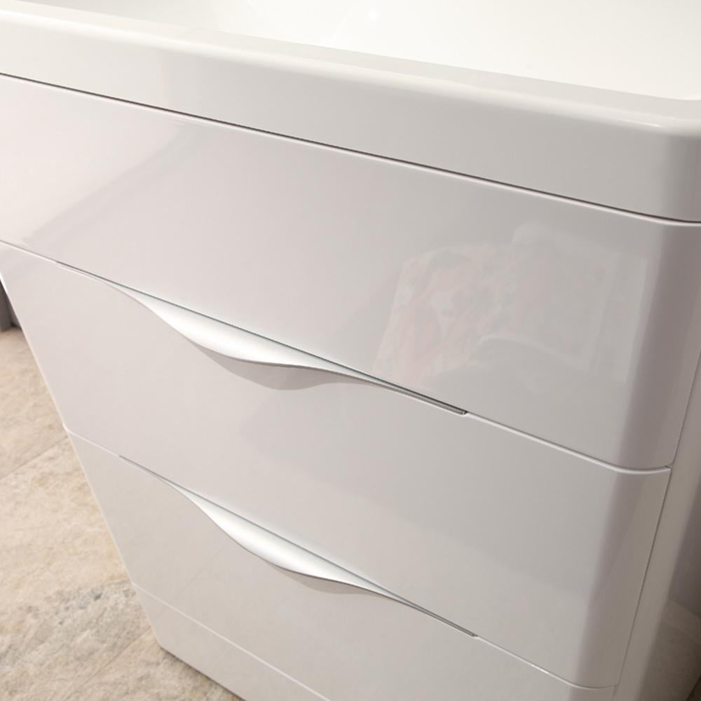 Fresca Milano 32" Glossy White Modern Bathroom Vanity w/ Medicine Cabinet