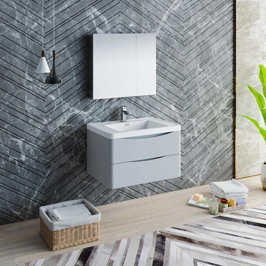 Fresca-Tuscany-32"-Glossy-Gray-Wall-Hung-Modern-Bathroom-Vanity-w/-Medicine-Cabinet-(FVN9032GRG)