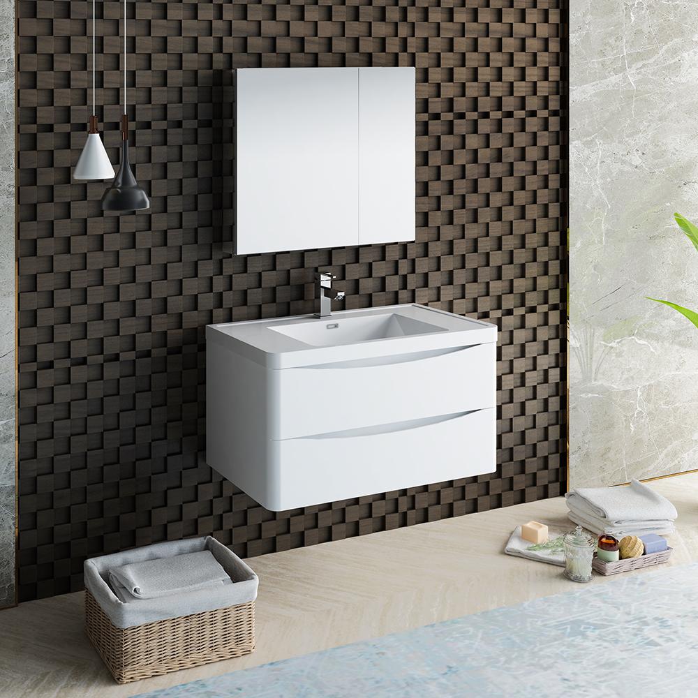 Fresca-Tuscany-36"-Glossy-White-Wall-Hung-Modern-Bathroom-Vanity-w/-Medicine-Cabinet-(FVN9036WH)