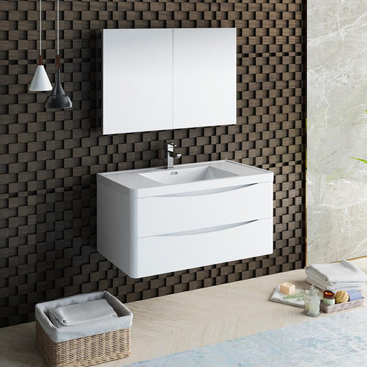 Fresca-Tuscany-40"-Glossy-White-Wall-Hung-Modern-Bathroom-Vanity-w/-Medicine-Cabinet-(FVN9040WH)