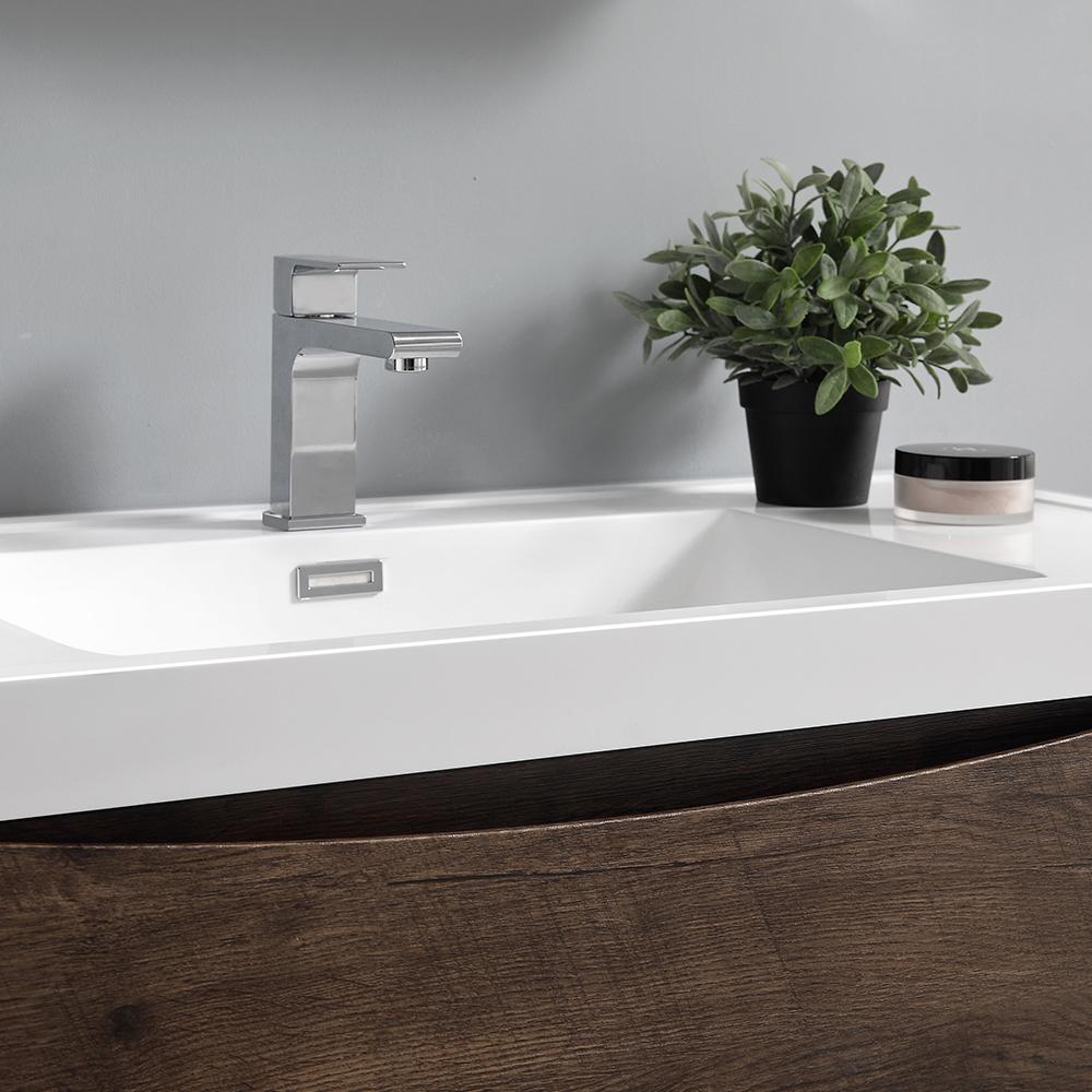 Fresca Tuscany 48" Rosewood Wall Hung Double Sink Modern Bathroom Vanity w/ Medicine Cabinet