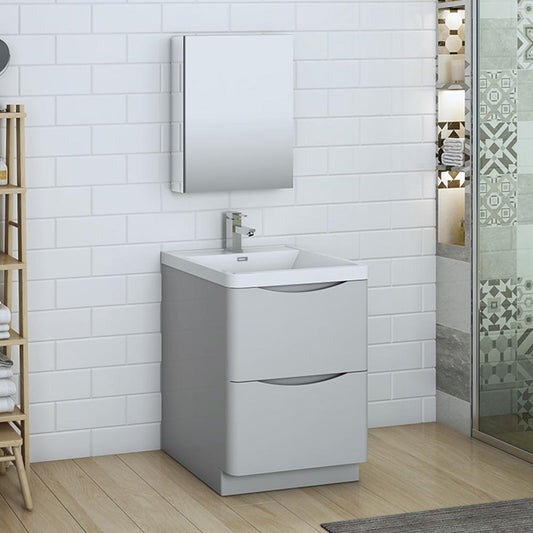 Fresca-Tuscany-24"-Glossy-Gray-Free-Standing-Modern-Bathroom-Vanity-w/-Medicine-Cabinet-(FVN9124GRG)