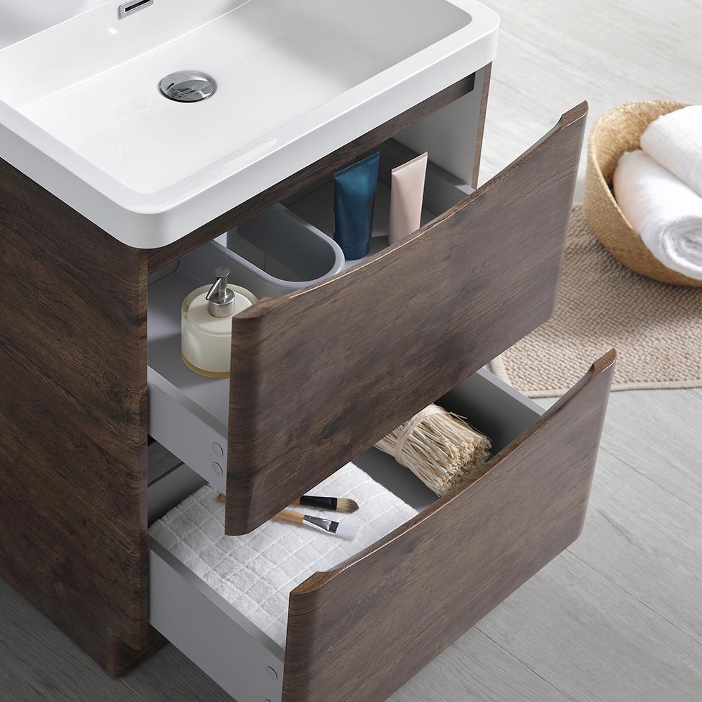 Fresca Tuscany 24" Rosewood Free Standing Modern Bathroom Vanity w/ Medicine Cabinet