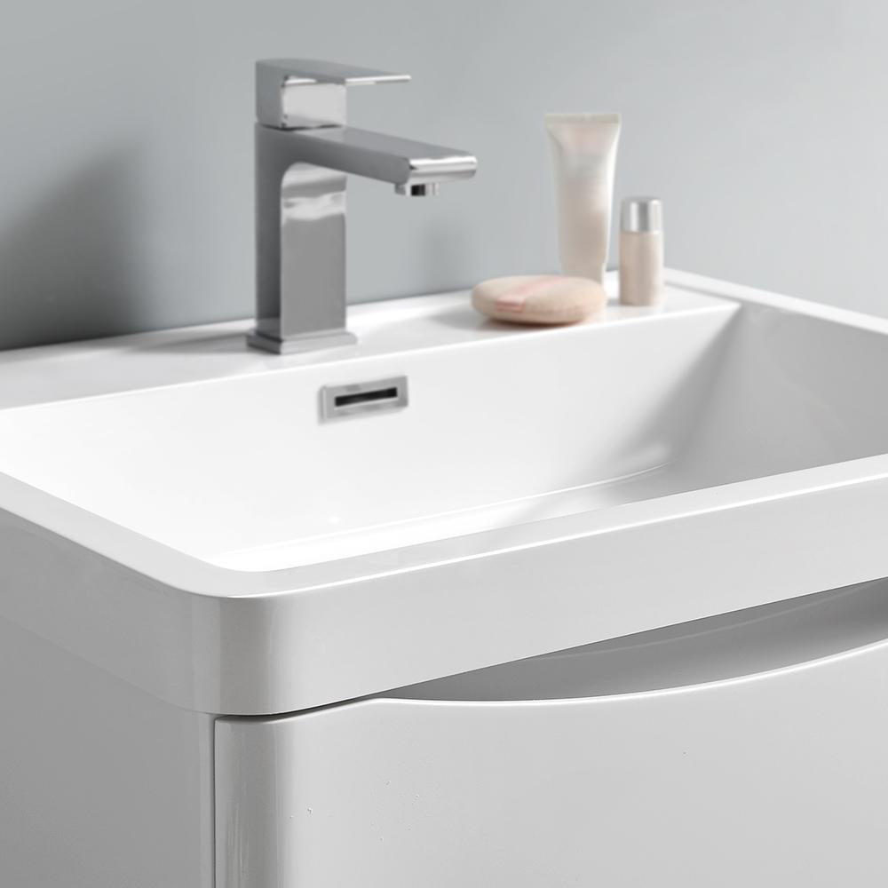 Fresca Tuscany 24" Glossy White Free Standing Modern Bathroom Vanity w/ Medicine Cabinet