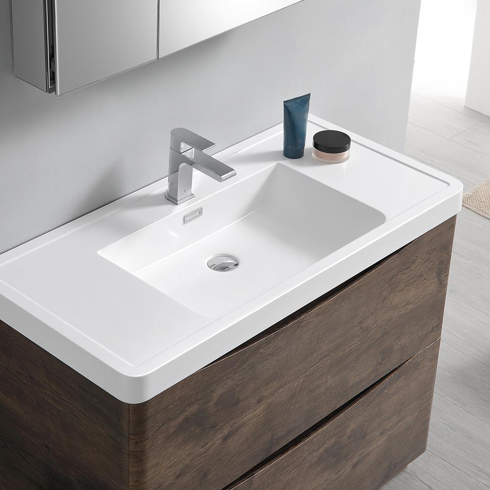 Fresca Tuscany 40" Rosewood Free Standing Modern Bathroom Vanity w/ Medicine Cabinet