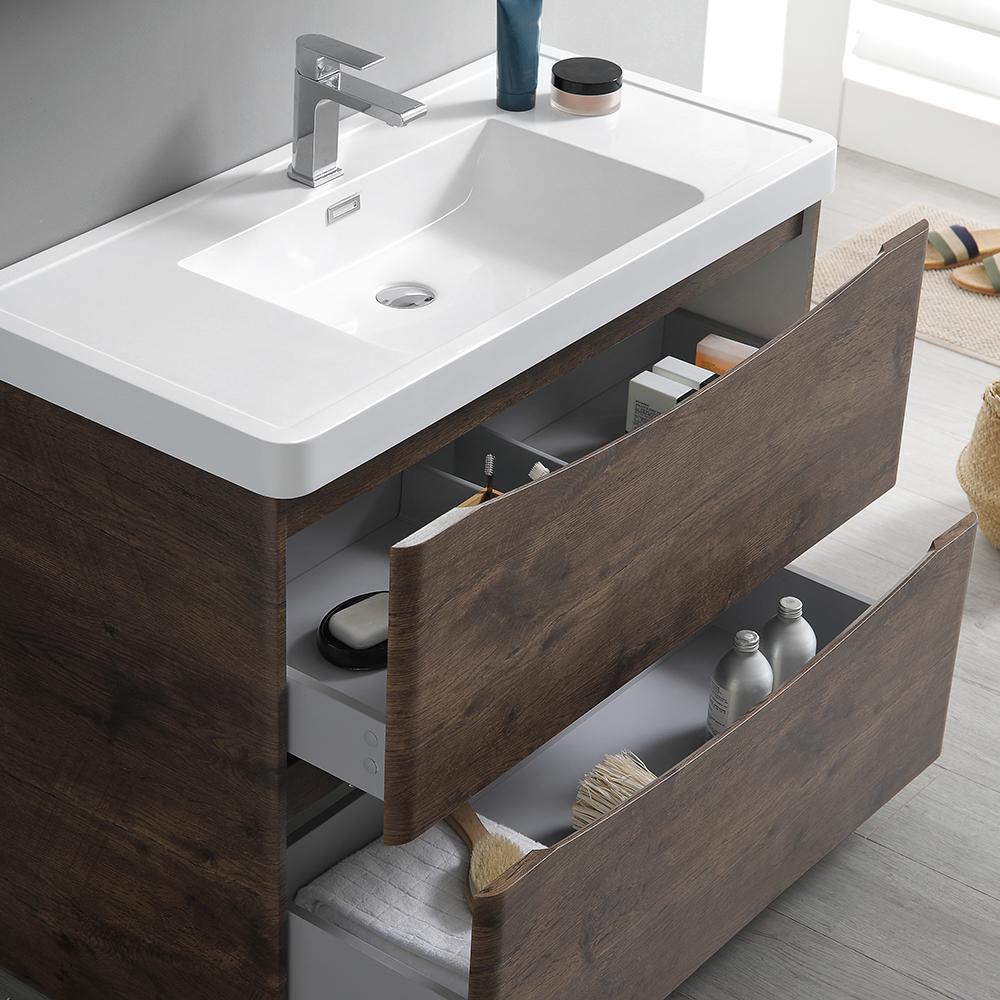 Fresca Tuscany 40" Rosewood Free Standing Modern Bathroom Vanity w/ Medicine Cabinet