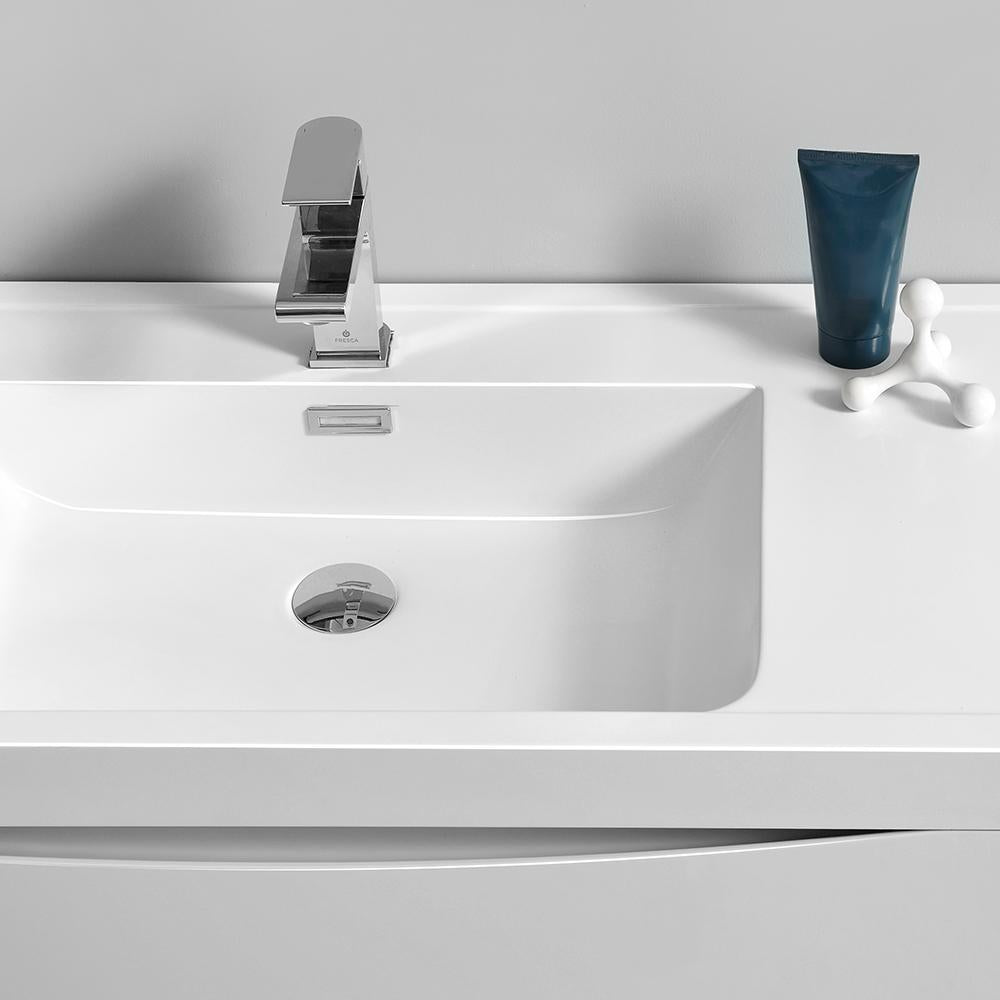 Fresca Tuscany 40" Glossy White Free Standing Modern Bathroom Vanity w/ Medicine Cabinet