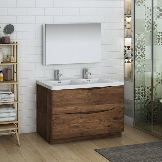 Fresca-Tuscany-48"-Rosewood-Free-Standing-Double-Sink-Modern-Bathroom-Vanity-w/-Medicine-Cabinet-(FVN9148RW-D)