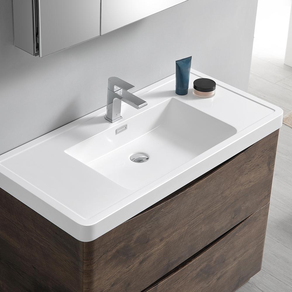 Fresca Tuscany 48" Rosewood Free Standing Modern Bathroom Vanity w/ Medicine Cabinet