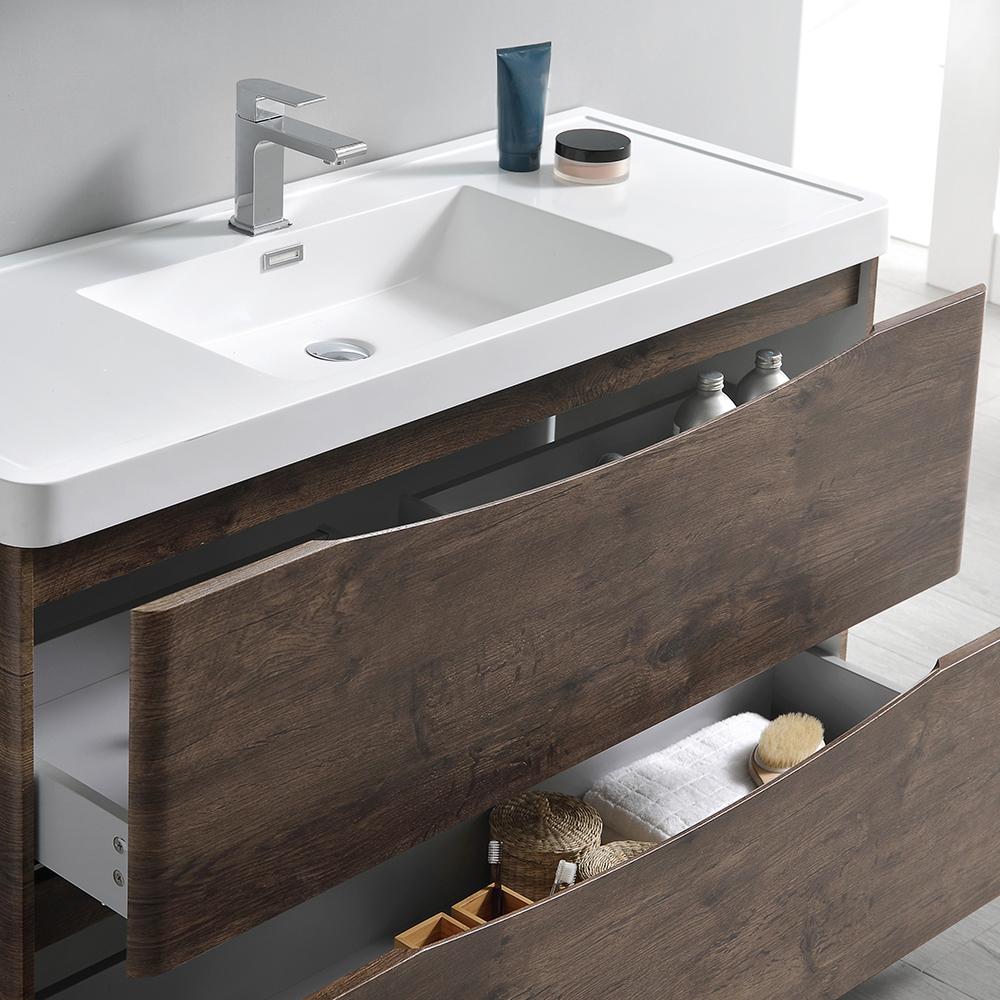 Fresca Tuscany 48" Rosewood Free Standing Modern Bathroom Vanity w/ Medicine Cabinet