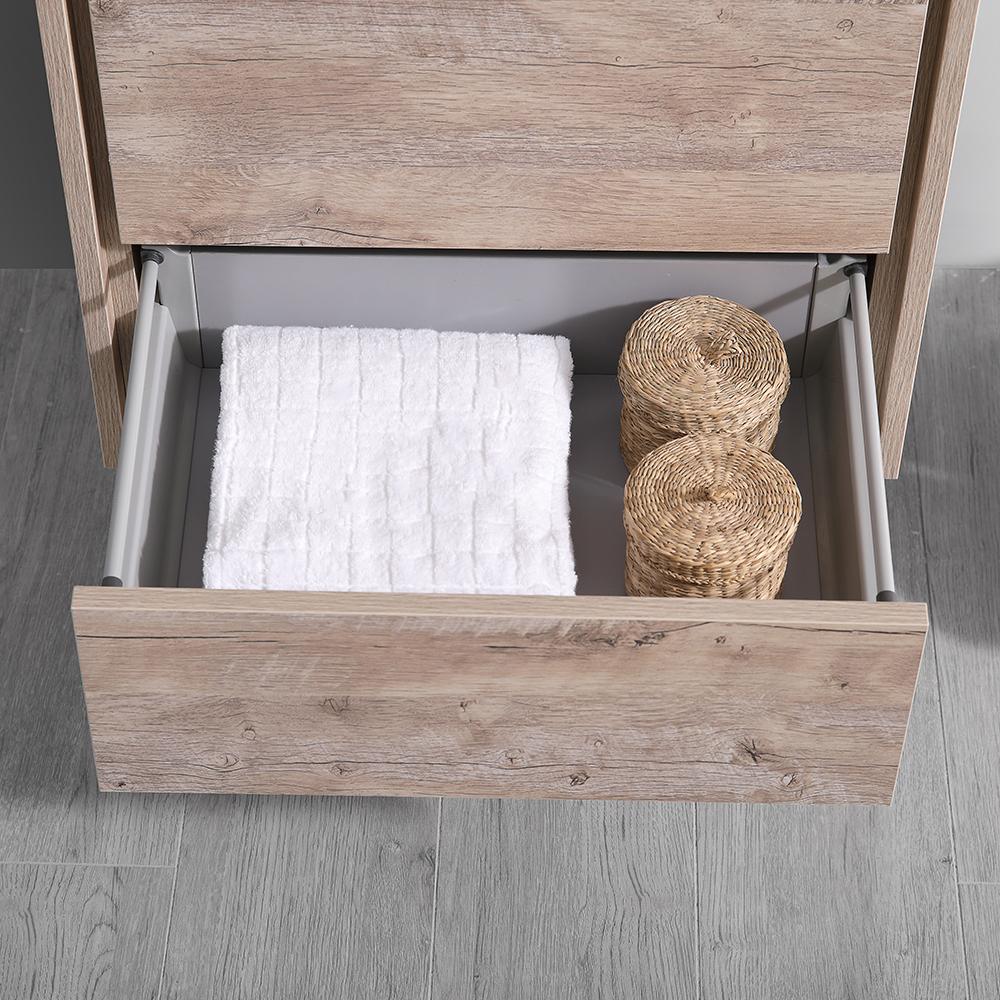 Fresca Catania 24" Rustic Natural Wood Wall Hung Modern Bathroom Vanity w/ Medicine Cabinet