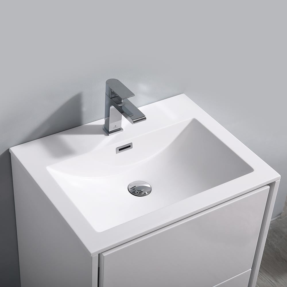 Fresca Catania 24" Glossy White Wall Hung Modern Bathroom Vanity w/ Medicine Cabinet