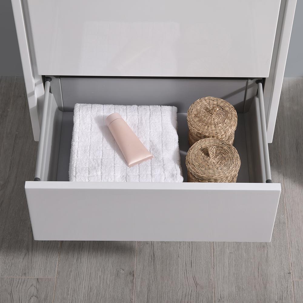 Fresca Catania 24" Glossy White Wall Hung Modern Bathroom Vanity w/ Medicine Cabinet