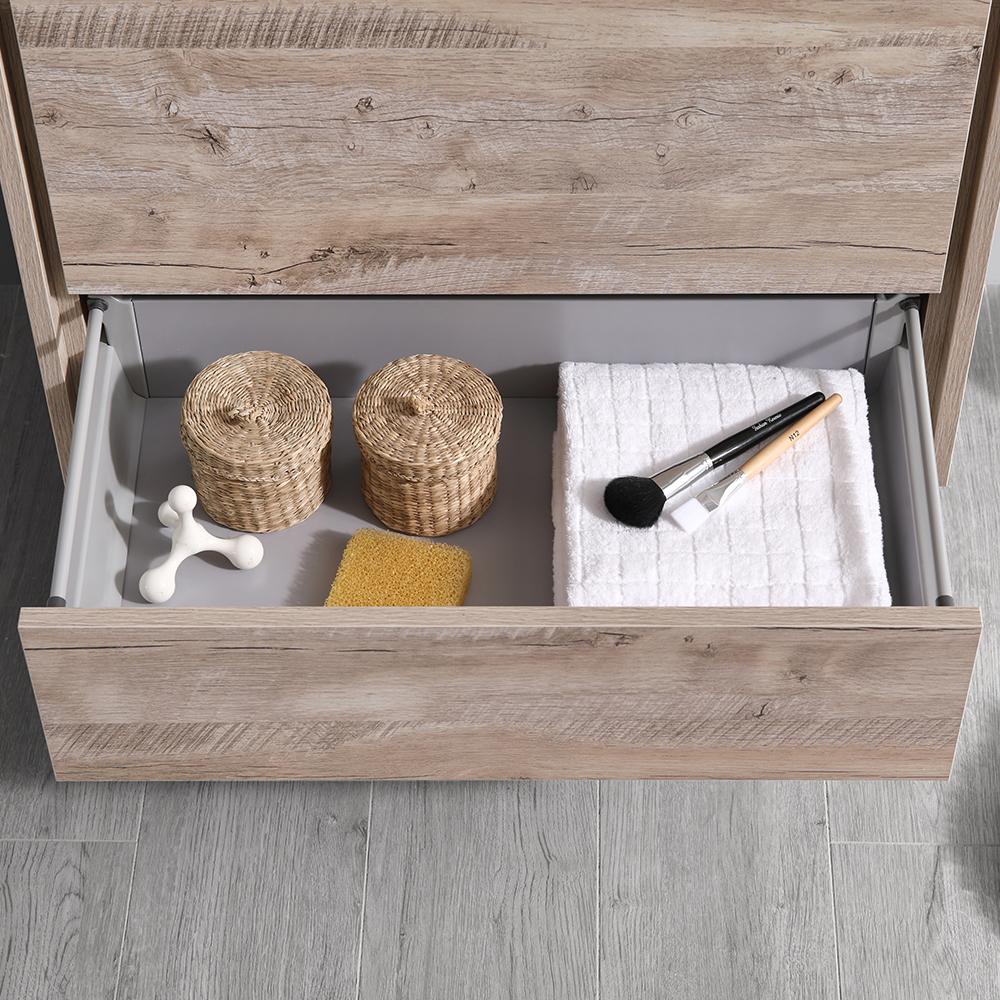 Fresca Catania 30" Rustic Natural Wood Wall Hung Modern Bathroom Vanity w/ Medicine Cabinet