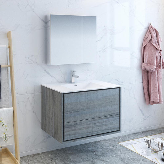 Fresca-Catania-36"-Ocean-Gray-Wall-Hung-Modern-Bathroom-Vanity-w/-Medicine-Cabinet-(FVN9236OG)