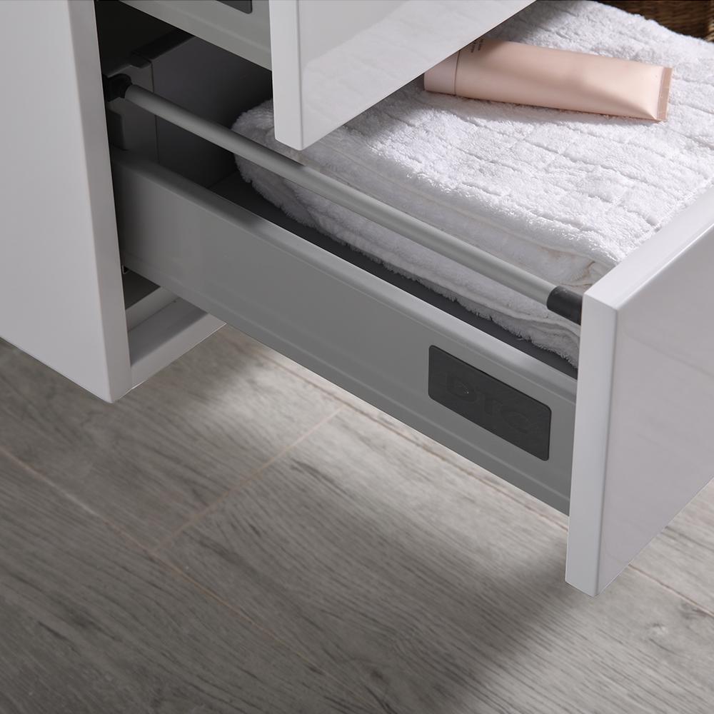 Fresca Catania 36" Glossy White Wall Hung Modern Bathroom Vanity w/ Medicine Cabinet