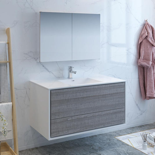 Fresca-Catania-48"-Glossy-Ash-Gray-Wall-Hung-Modern-Bathroom-Vanity-w/-Medicine-Cabinet-(FVN9248HA)
