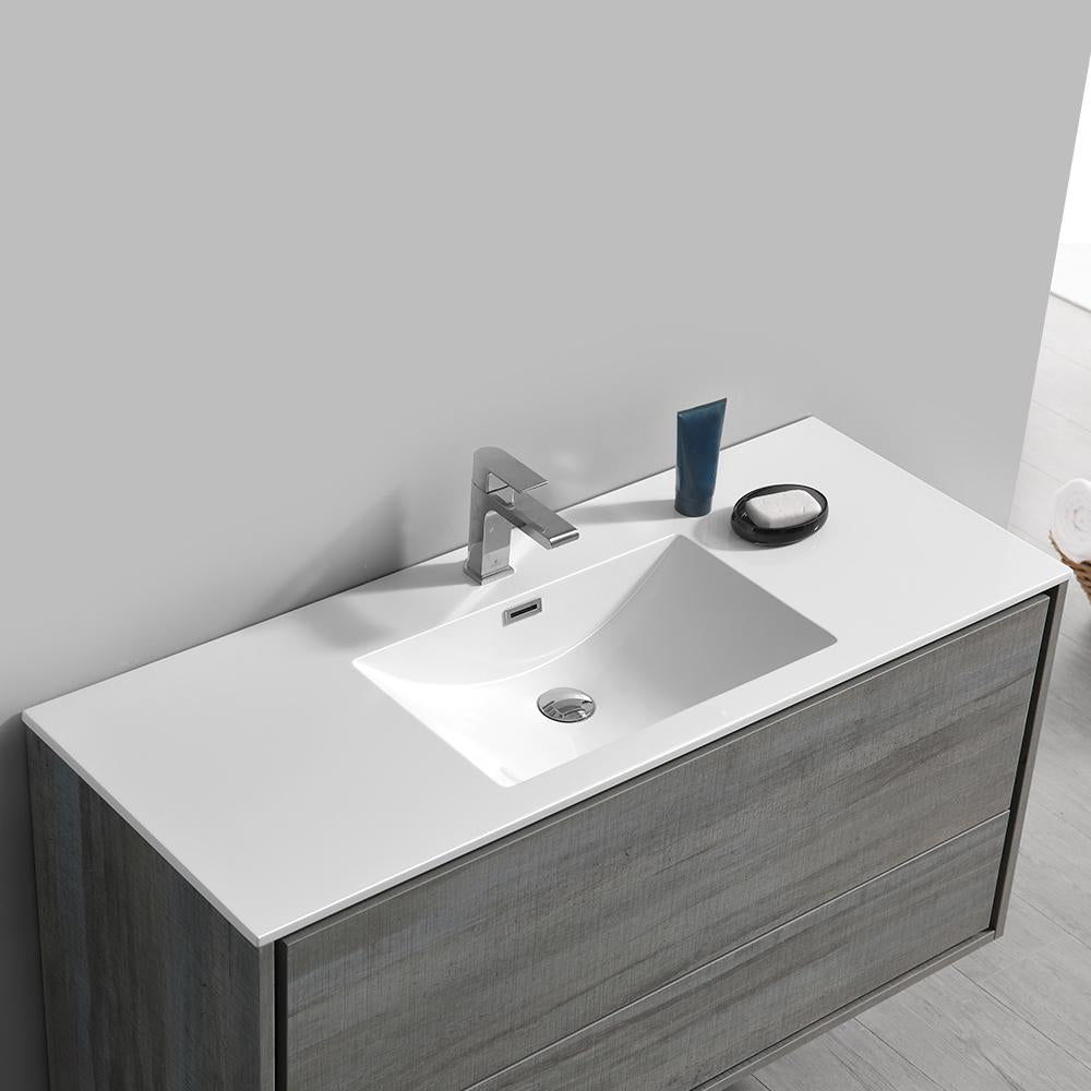 Fresca Catania 48" Ocean Gray Wall Hung Modern Bathroom Vanity w/ Medicine Cabinet