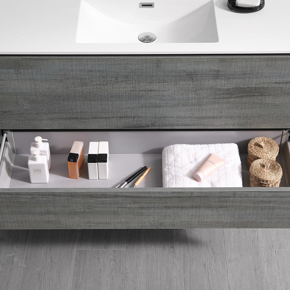 Fresca Catania 48" Ocean Gray Wall Hung Modern Bathroom Vanity w/ Medicine Cabinet