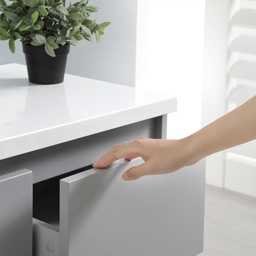 Fresca Lazzaro 60" Gray Free Standing Double Sink Modern Bathroom Vanity w/ Medicine Cabinet