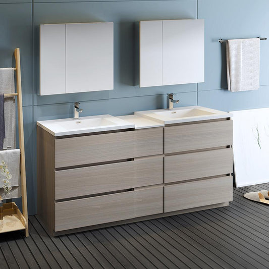 Fresca-Lazzaro-72"-Gray-Wood-Free-Standing-Double-Sink-Modern-Bathroom-Vanity-w/-Medicine-Cabinet-(FVN93-301230MGO-D)