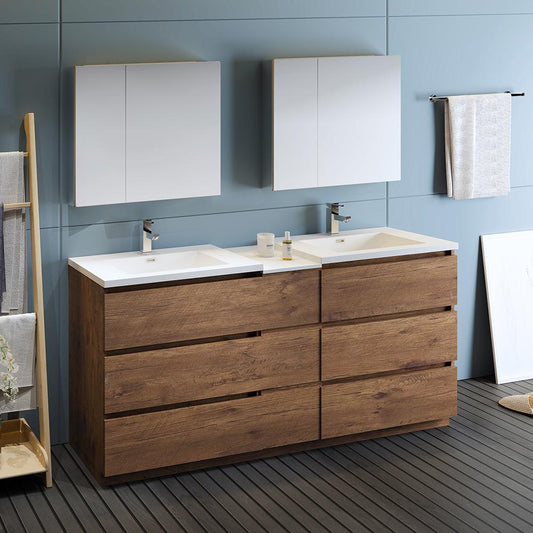Fresca-Lazzaro-72"-Rosewood-Free-Standing-Double-Sink-Modern-Bathroom-Vanity-w/-Medicine-Cabinet-(FVN93-301230RW-D)
