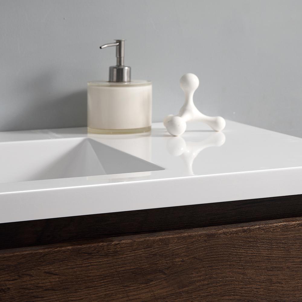 Fresca Lazzaro 60" Rosewood Free Standing Double Sink Modern Bathroom Vanity w/ Medicine Cabinet