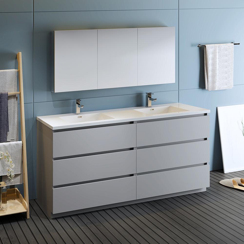 Fresca-Lazzaro-72"-Gray-Free-Standing-Double-Sink-Modern-Bathroom-Vanity-w/-Medicine-Cabinet-(FVN93-3636GR-D)