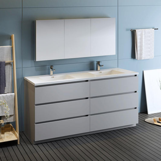 Fresca-Lazzaro-72"-Gray-Free-Standing-Double-Sink-Modern-Bathroom-Vanity-w/-Medicine-Cabinet-(FVN93-3636GR-D)