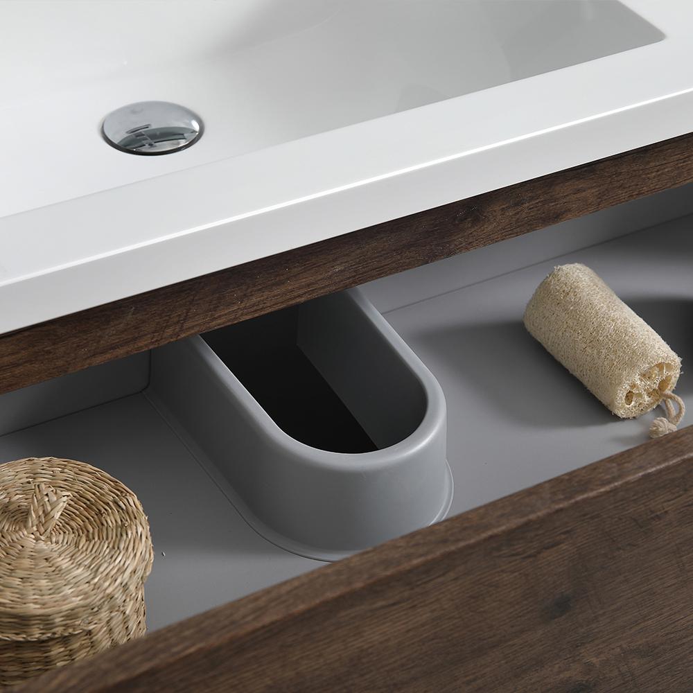 Fresca Lazzaro 72" Rosewood Free Standing Double Sink Modern Bathroom Vanity w/ Medicine Cabinet