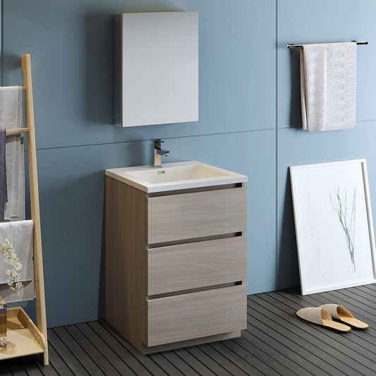 Fresca-Lazzaro-24"-Gray-Wood-Free-Standing-Modern-Bathroom-Vanity-w/-Medicine-Cabinet-(FVN9324MGO)