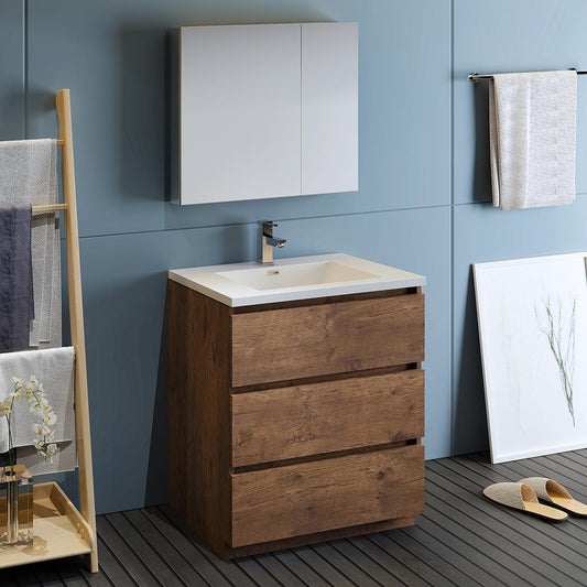 Fresca-Lazzaro-30"-Rosewood-Free-Standing-Modern-Bathroom-Vanity-w/-Medicine-Cabinet-(FVN9330RW)