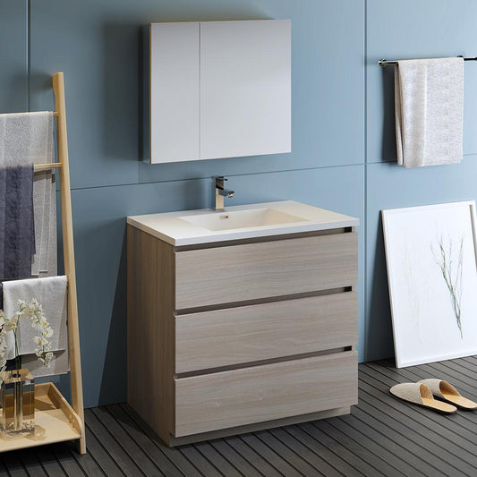 Fresca-Lazzaro-36"-Gray-Wood-Free-Standing-Modern-Bathroom-Vanity-w/-Medicine-Cabinet-(FVN9336MGO)
