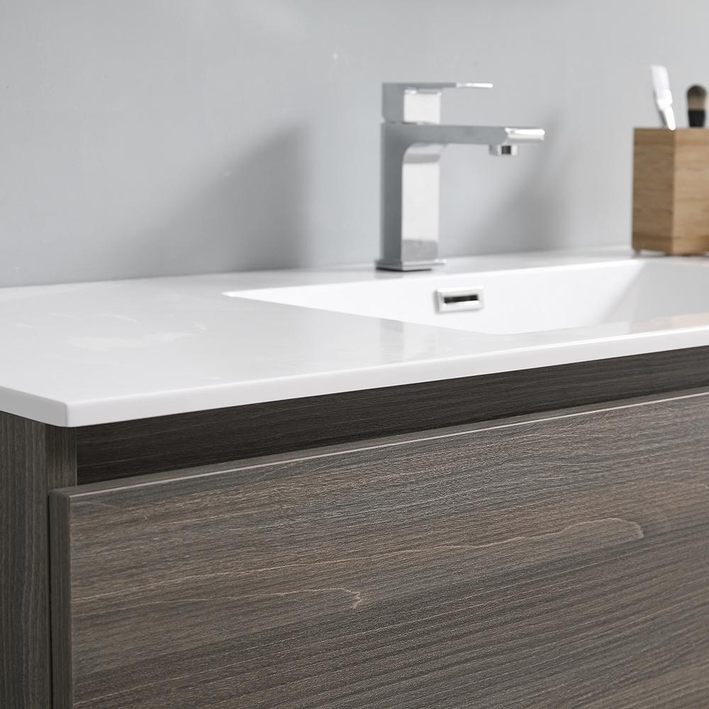 Fresca Lazzaro 48" Gray Wood Free Standing Modern Bathroom Vanity w/ Medicine Cabinet