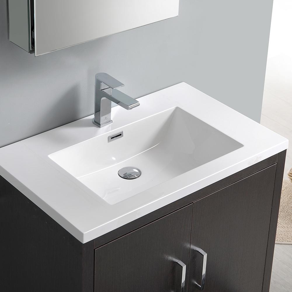 Fresca Imperia 30" Dark Gray Oak Free Standing Modern Bathroom Vanity w/ Medicine Cabinet