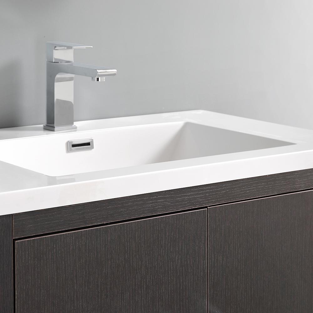 Fresca Imperia 30" Dark Gray Oak Free Standing Modern Bathroom Vanity w/ Medicine Cabinet