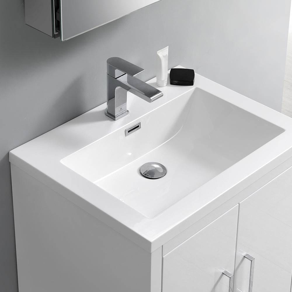 Fresca Imperia 30" Glossy White Free Standing Modern Bathroom Vanity w/ Medicine Cabinet