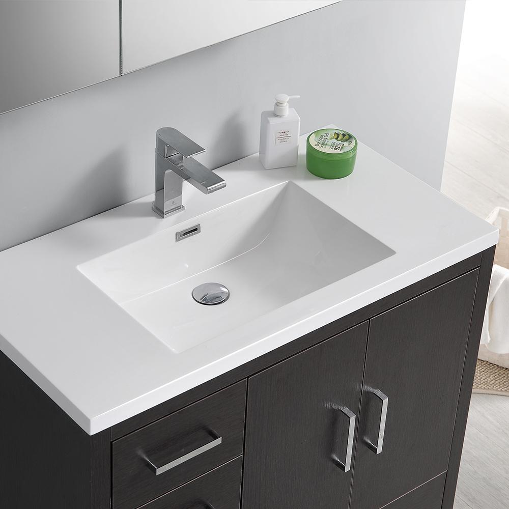 Fresca Imperia 36" Dark Gray Oak Free Standing Modern Bathroom Vanity w/ Medicine Cabinet- Left Version