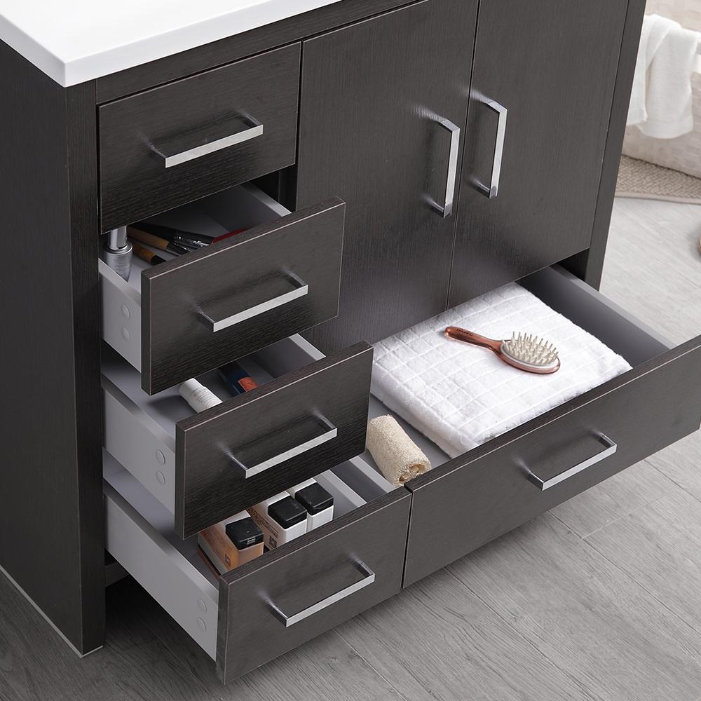 Fresca Imperia 36" Dark Gray Oak Free Standing Modern Bathroom Vanity w/ Medicine Cabinet- Left Version