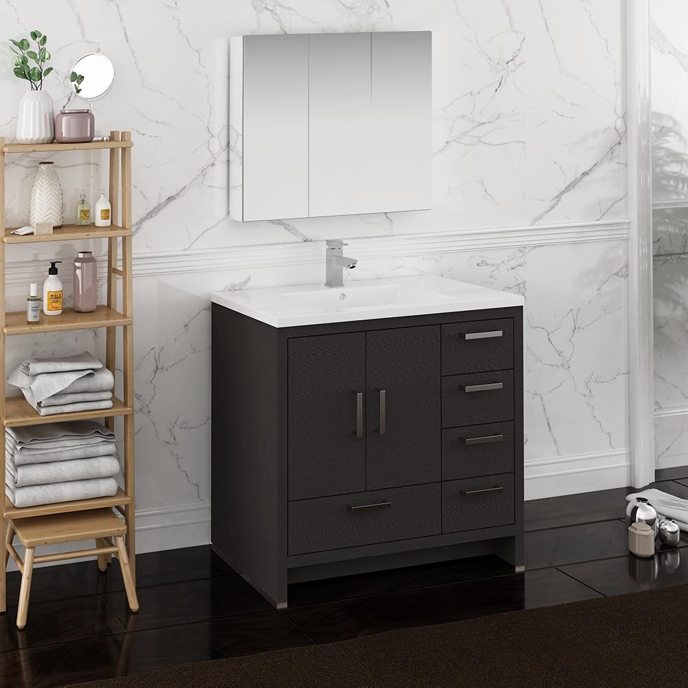 Fresca-Imperia-36"-Dark-Gray-Oak-Free-Standing-Modern-Bathroom-Vanity-w/-Medicine-Cabinet---Right-Version-(FVN9436DGO-R)