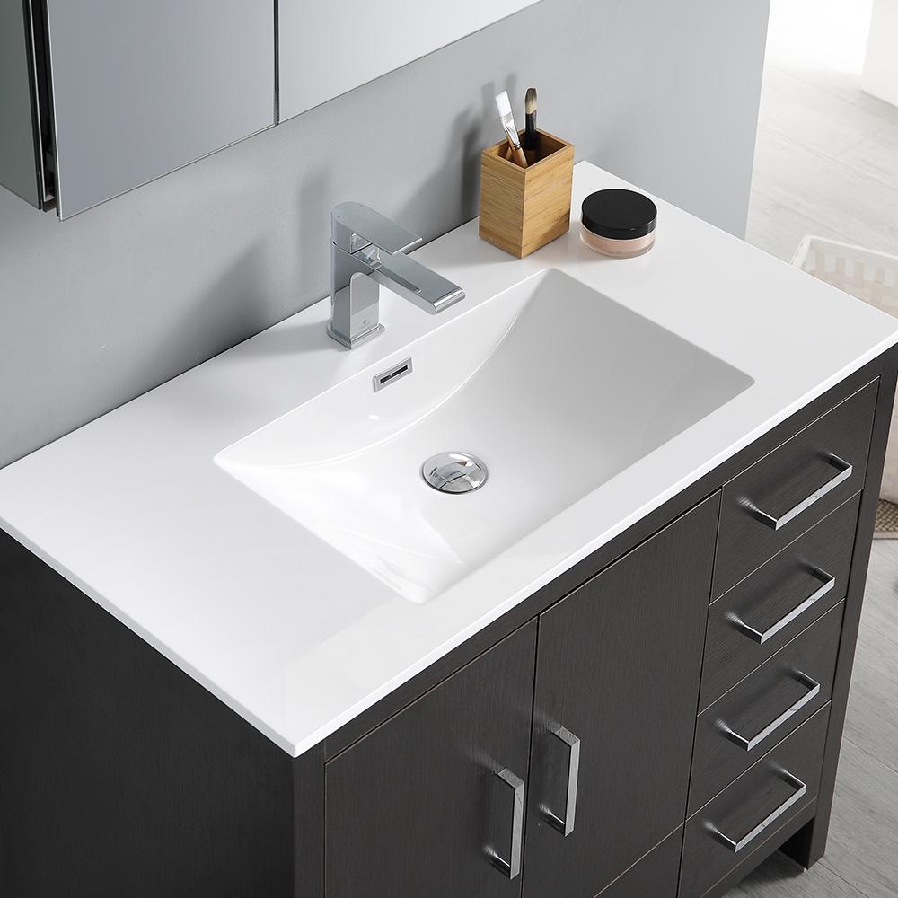 Fresca Imperia 36" Dark Gray Oak Free Standing Modern Bathroom Vanity w/ Medicine Cabinet - Right Version