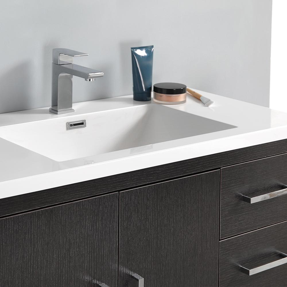 Fresca Imperia 36" Dark Gray Oak Free Standing Modern Bathroom Vanity w/ Medicine Cabinet - Right Version