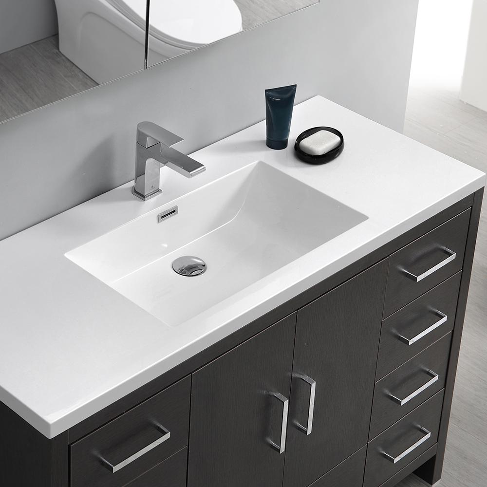 Fresca Imperia 48" Dark Gray Oak Free Standing Modern Bathroom Vanity w/ Medicine Cabinet